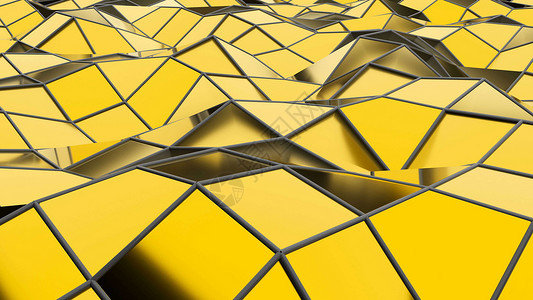 抽象无缝金三角水晶背景动画多边形技术装饰品几何学框架变形器金球飞机材料金框背景图片