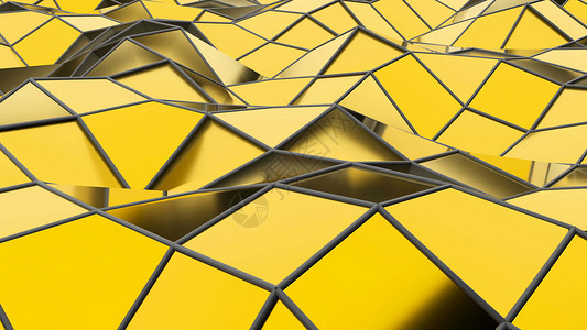 抽象无缝金三角水晶背景动画钻石金球多边形原子技术变形器水晶边缘材料几何学背景图片