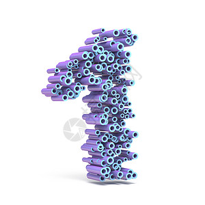 紫蓝色字体 由1 1 3D号管制成圆柱管道粒子粉碎图形塑料插图圆圈工业技术背景图片
