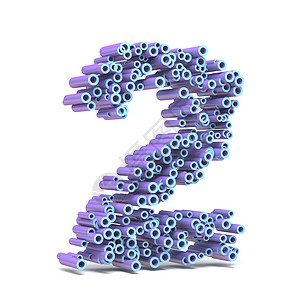 圆柱字体素材紫蓝色字体 由两二三维钢管制成图形技术粒子紫色白色管道汽缸圆柱圆圈元素背景