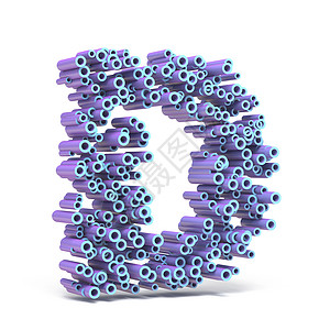 紫色蓝色字体由管字母 D 3 制成白色图形插图线条圆圈管道技术塑料元素汽缸背景图片