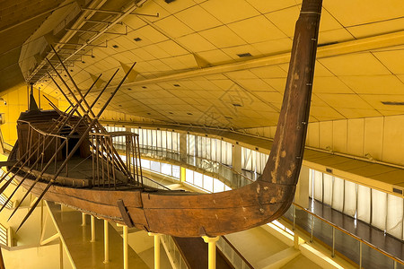 吉恩古埃及战舰 博物馆中的古老船只背景