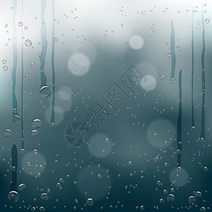 从窗户看雨巷雨水滴流下博克设计图片
