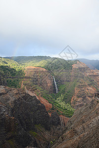 威美亚峡谷瓦伊马峡谷场景旅游假期岩石红色天堂热带绿色风景公园背景