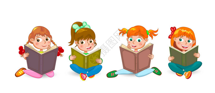 幼儿阅读有趣的书本;背景图片