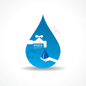 拯救自然理念世界水大水滴活动生态预防生活回收海洋蓝色组织标识背景图片
