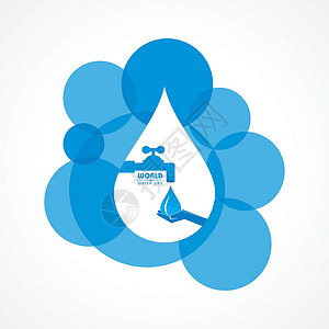 拯救自然理念世界水大水滴预防地球环境蓝色插图生活白色组织海洋背景图片