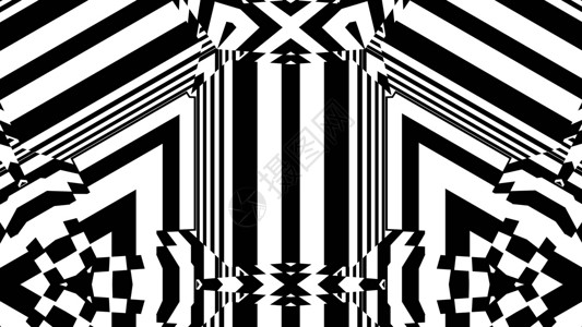 条纹黑白分割线与黑白条纹的抽象背景隧道渲染黑与白镜子艺术几何学漩涡黑色催眠车削背景
