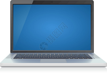 矢量笔记本电脑屏幕剪贴键盘灰色技术电子产品蓝色插图白色监视器背景图片