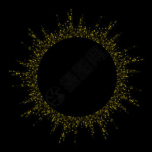 圆剪贴画在黑色背景中孤立的黄色圆形圆平衡器设计图片