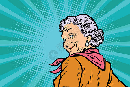 好好看的灰色头发的外婆 好好看一眼插画