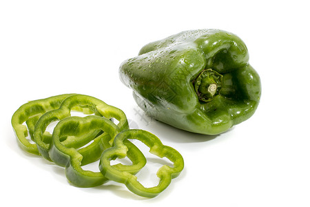 绿铃辣椒绿色蔬菜白色食物团体圆圈胡椒背景图片