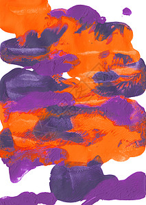 以抽象涂层涂抹的橙色和紫丙烯漆艺术艺术品橙子紫色插图背景图片