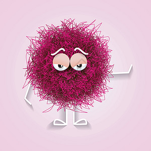 蓬松可爱的粉红色球形生物孔高清图片