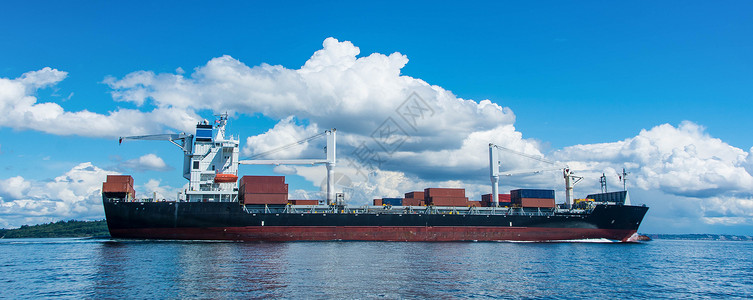 货船造路血管天空运输商业港口海洋商船货轮船只航运高清图片