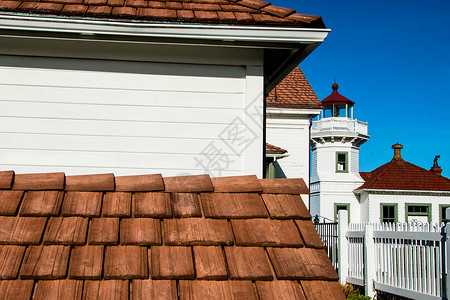 灯塔屋顶的角和纹理高清图片