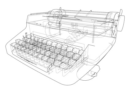 打字机的概念 韦克托古董作家打印插图艺术创造力作者文档绘画草图背景图片