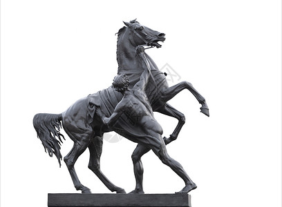 驯服者圣彼得堡一匹骑马神像背景