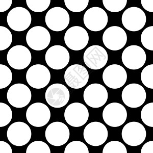无缝圆点图案 黑色背景上的白点 它制作图案矢量卡片装饰圆形圆圈纺织品织物裙子插图装饰品白色背景图片