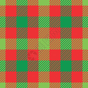 红色绒布红色和绿色的伐木工人格子图案 无缝矢量模式 简单的复古纺织品设计插画