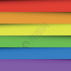 重叠彩虹光谱颜色的彩色纸页 带阴影效果 快乐抽象矢量背景壁纸蓝色插图学校橙子墙纸紫色塑料框架横幅床单背景图片