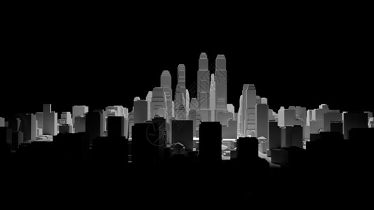 聚光灯照亮了 3d 城市的中间帝国建筑师市中心景观公司中心经济住宅白色生长背景图片
