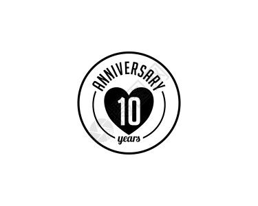 10周年十周年纪念徽章问候语金子邀请函装饰品奢华周年仪式婚姻小册子黑色插画