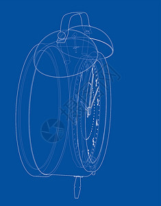 闹钟素描工作绘画警报3d蓝图技术数字时间箭头艺术背景图片