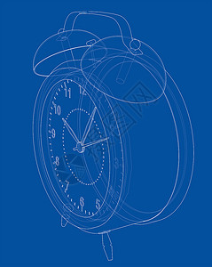 闹钟素描工作艺术蓝图绘画3d警报数字时间箭头技术背景图片