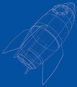 火箭素描  3 的矢量渲染插图飞船绘画艺术草图蓝图背景图片