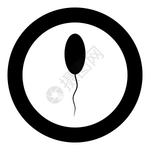 圆形或圆圈中的精子图标黑色生育力角落施肥药品生殖医疗男性生物学女性质量背景图片