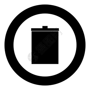 废寝圆或圆圆的废桶图标黑色颜色圆形回收办公室按钮商业篮子互联网学校垃圾桶环境设计图片