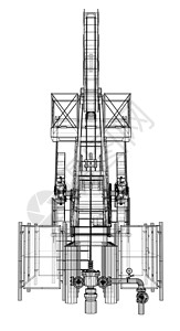 线框柱式油泵千斤顶3d钻孔生产气体石油绘画草图燃料管道活力背景图片