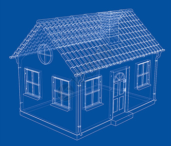 带瓦屋顶的小房子销售建筑学技术建筑3d抵押金融绘画家庭储蓄背景图片