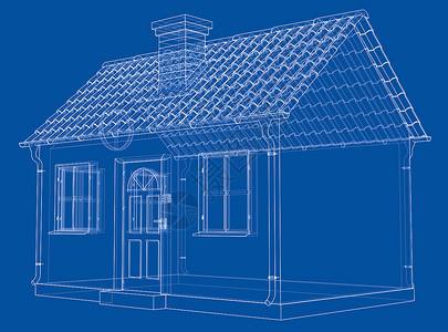 带瓦屋顶的小房子3d建筑草稿抵押房子住房商业建筑学贸易绘画背景图片