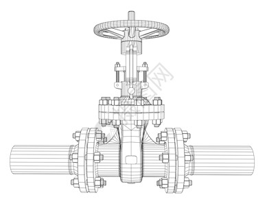 白色管道工业阀门  3d 它制作图案植物制造业工厂绘画龙头管子气体工程旋转技术背景