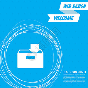 在蓝色背景下下载 hdd 图标 在文字周围和位置有抽象圆 矢量插画