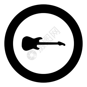 圆圈矢量它制作图案中的电吉他黑色图标背景图片