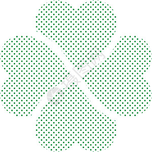 点个赞Shamrock - 绿色四叶三叶图示 简单的矢量点形状插画