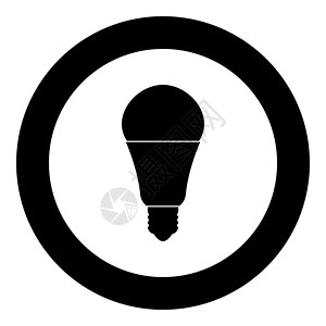 中杆灯LED 光灯blb 圆圈中的黑色图标设计图片
