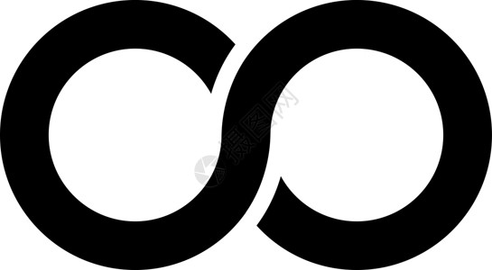 简单的黑色无限 ico圆形纽线环形网络数学条纹标识符号运动物理设计图片