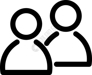 侧坐的人两个人的图标 一组或一对人朋友联系用户的符号 概述现代设计元素 带圆角的简单黑色平面矢量符号团体商业社区成员友谊化身团队伙伴夫妻设计图片