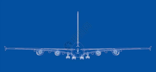 透明飞机素材客机蓝图天空航空飞机技术运输3d空气绘画草图航班背景