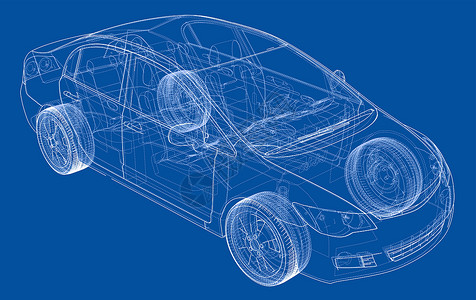 概念车蓝图车辆运输工程草稿车轮3d绘画框架保险杠驾驶背景图片