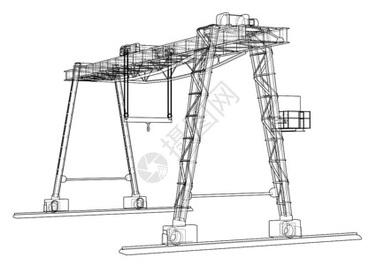 龙门吊图纸绘画工厂黑色技术建筑师工业绳索龙门架建造生长背景图片