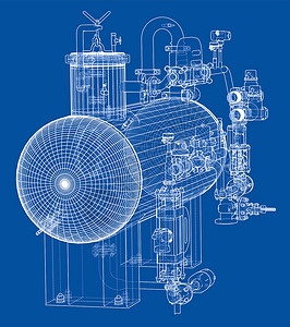 工业制图素材素描工业设备草图配件部分对象设施压力管子金属工厂龙头背景