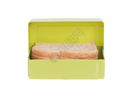 面包盒孤立的简单旧午餐盒午休塑料午餐面包健康教育时间绿色食物孩子背景