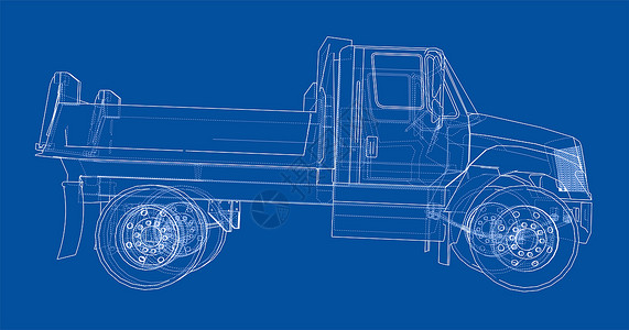 p图制作素材垃圾车  3d 它制作图案卡车货车商业绘画汽车蓝图建造液压工业车辆背景