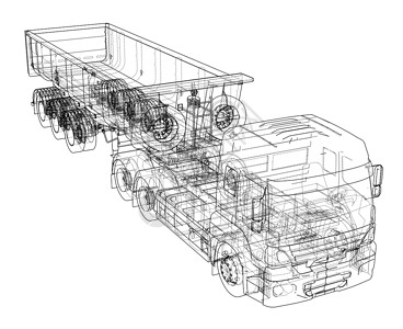 概述的欧洲卡车蓝图运输车草图运输货车运动后勤车轮草稿绘画背景图片