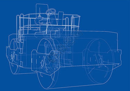 摊铺机Ashalt 紧压器概述矢量压力路面蒸汽建造机器运输蓝图工作插图维修设计图片